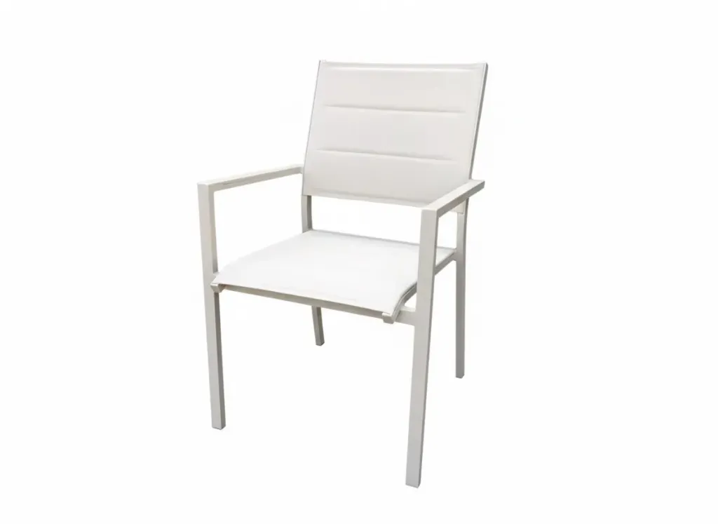 Capri stacking chair alu linnen textylene sand