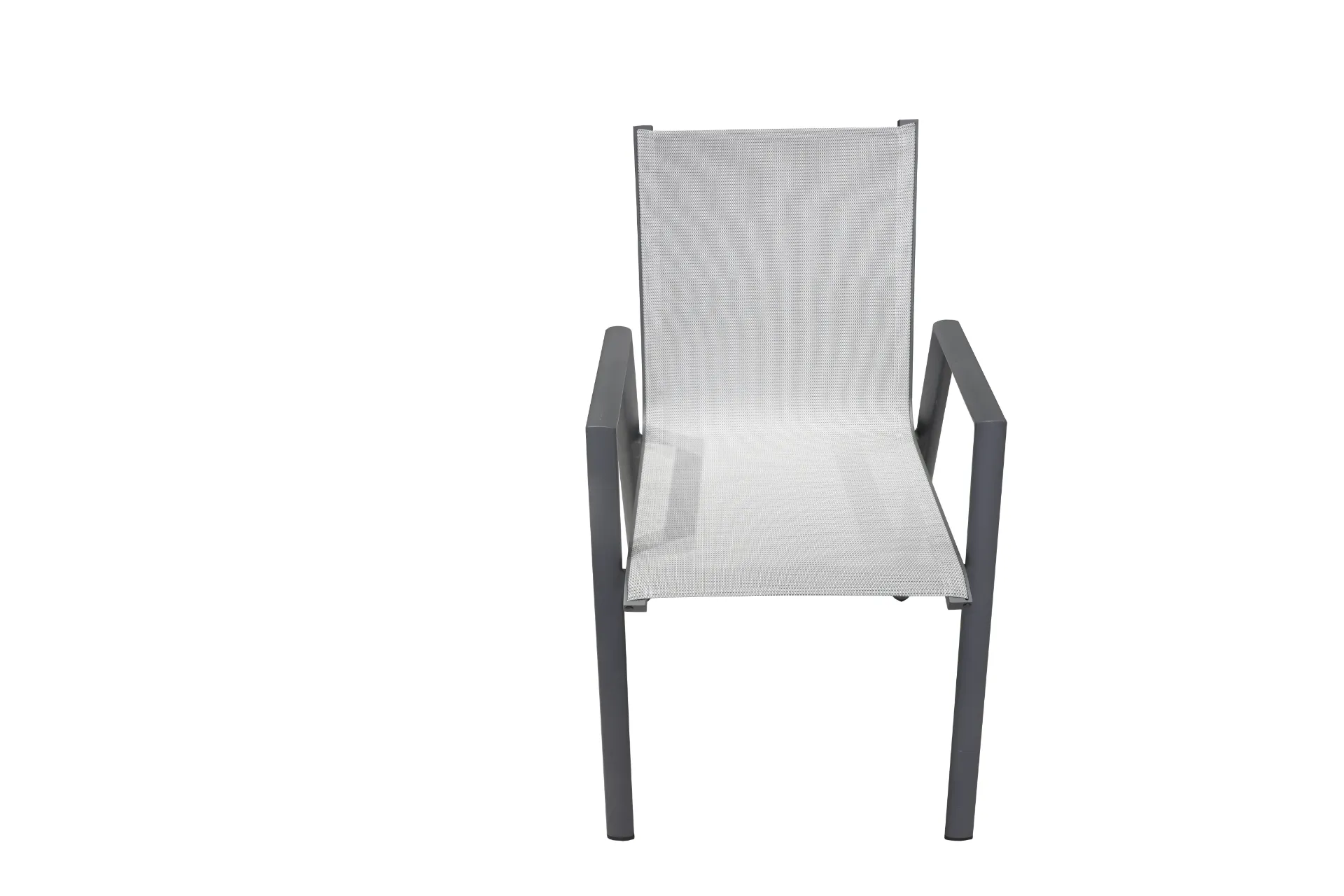 [97796] Samos stacking chair alu charcoal text. silver gr