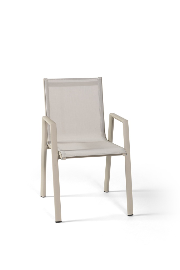 [97797] Samos stacking chair alu linnen textylene sand