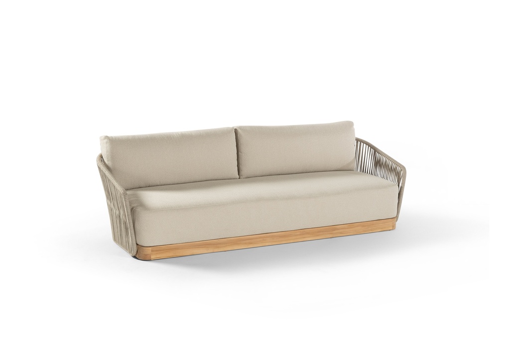 [97482] Nino 2-seat teak rope + cush and cover