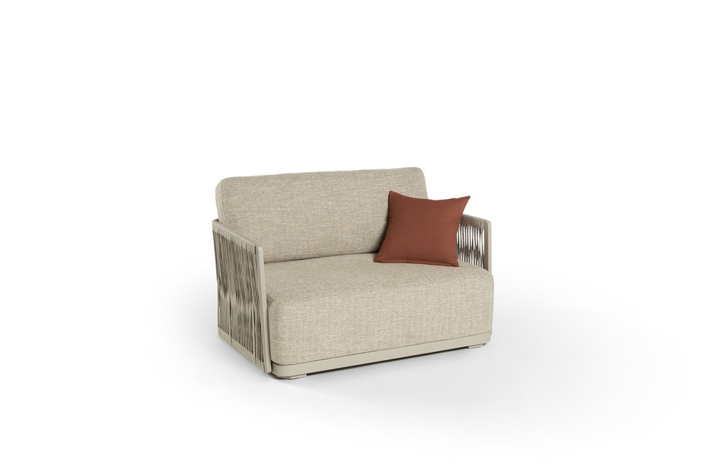 Melbourne 1-seat alu linnen rope + cush palido light taupe