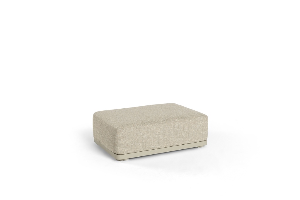 [97486] Melbourne footrest alu linnen + cush palido light taupe