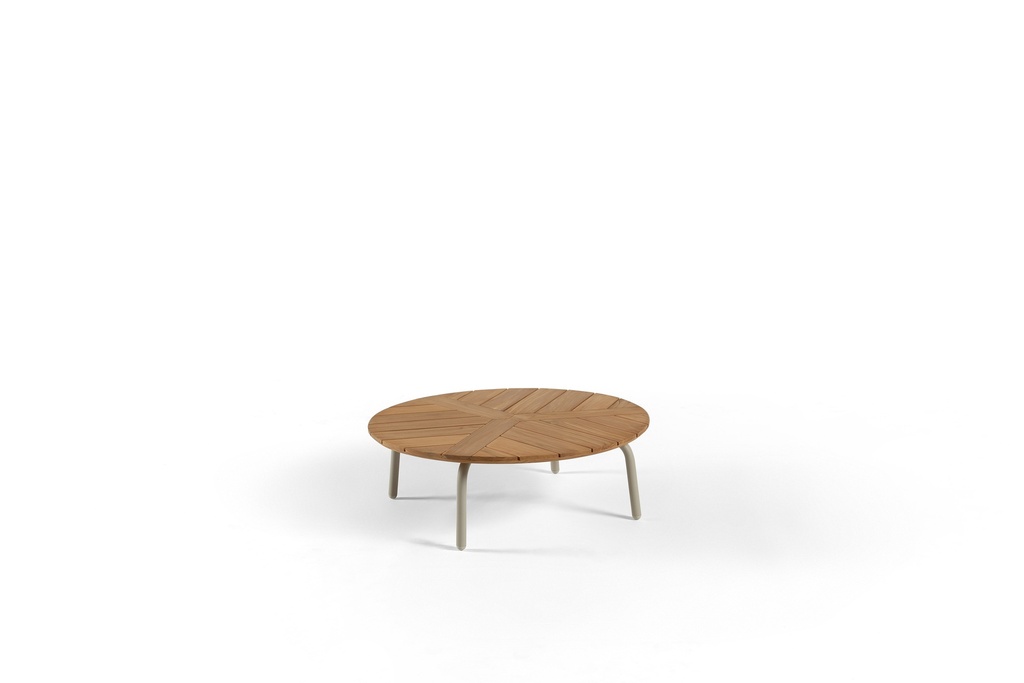 [97487] Melbourne coffee table 90cm alu linnen teak