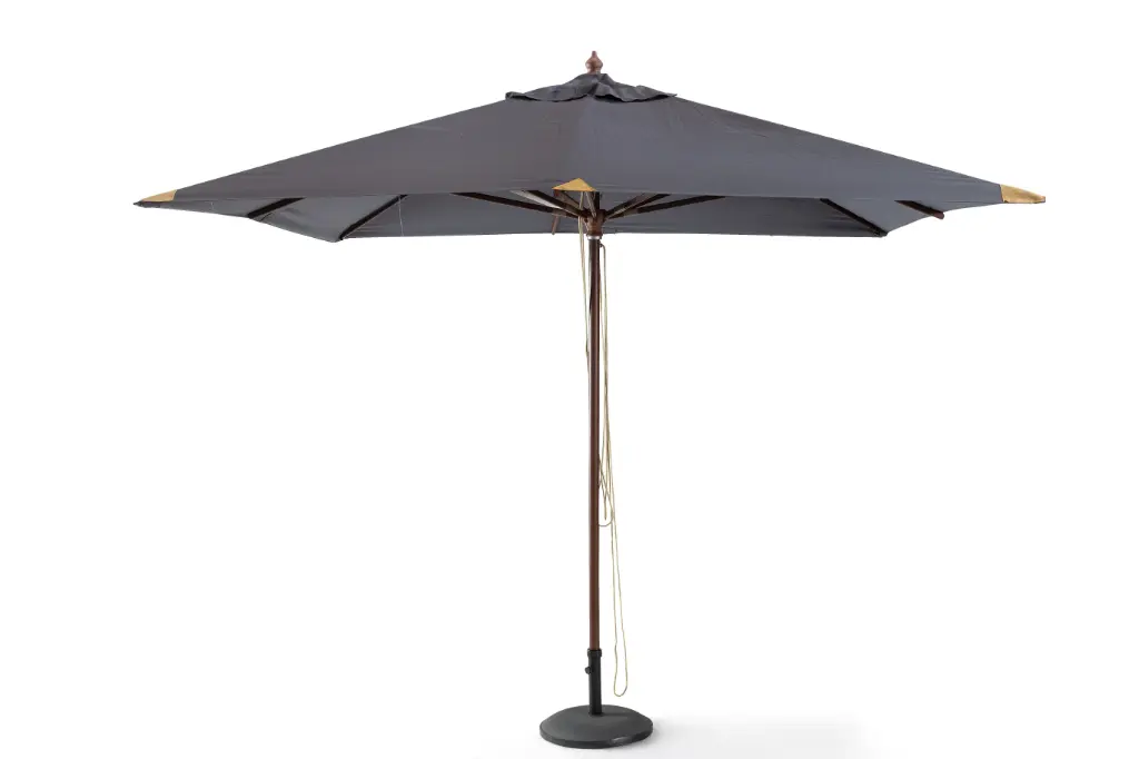 [56003] Wooden umbrella 300 x300 olefin grey