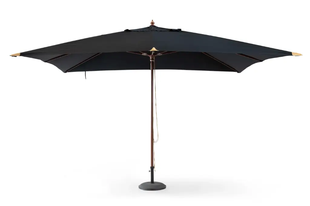 Wooden umbrella 300 x 400 olefin black