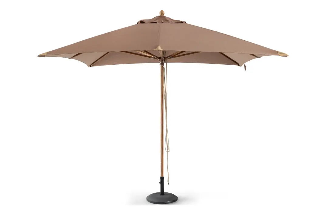 Parasol teak 300 x 300 olefin terra