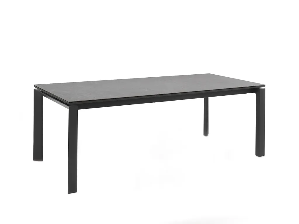 Bettini table 150/210 x 80 alu charcoal ceramic top