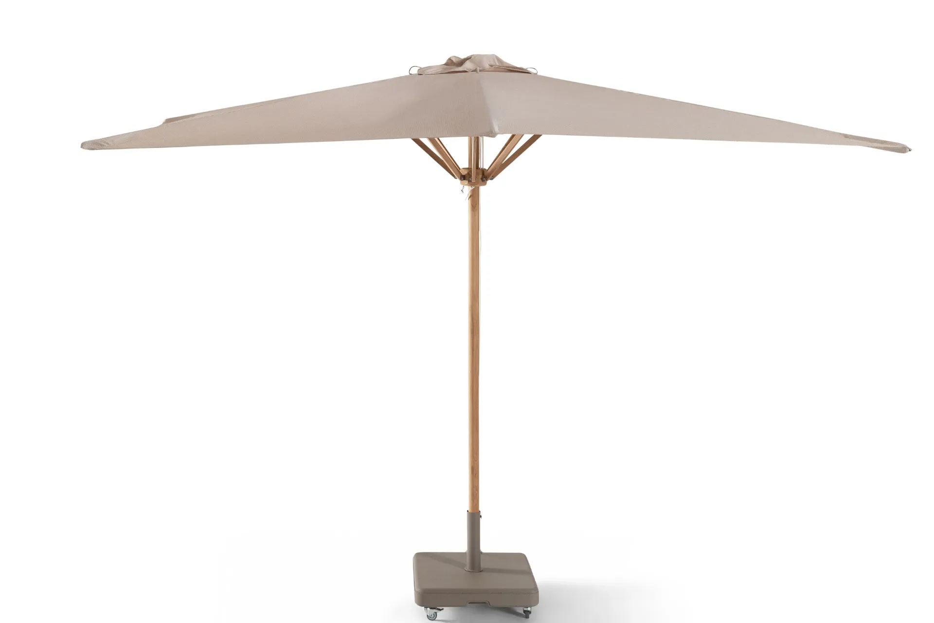 [38000] Boston teak parasol 3x3 linnen