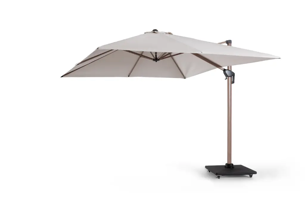 [43000] Dallas free pole 300 x 300 alu wood look ivory