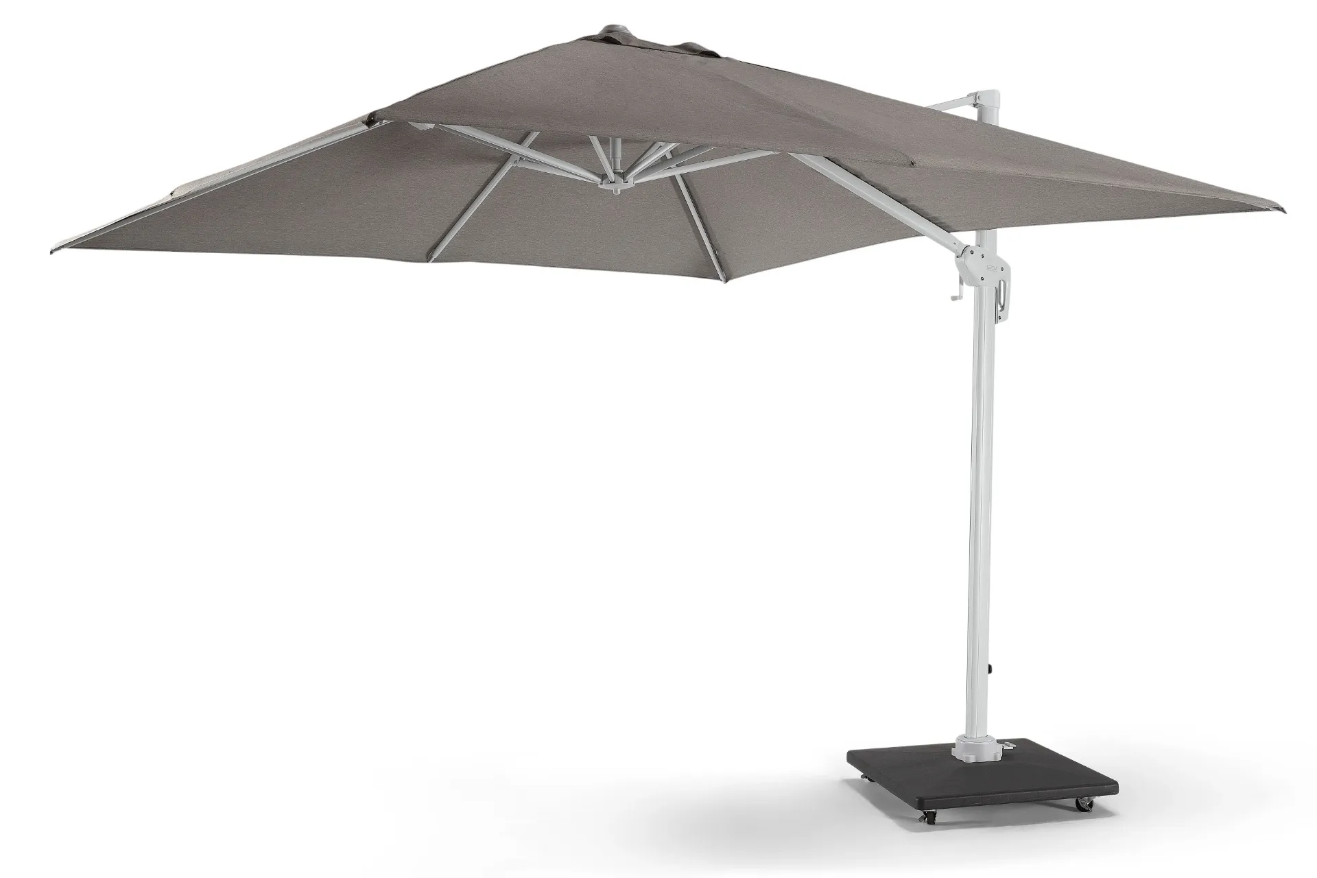 Dallas luxe free pole umbrella 300x300 alu white