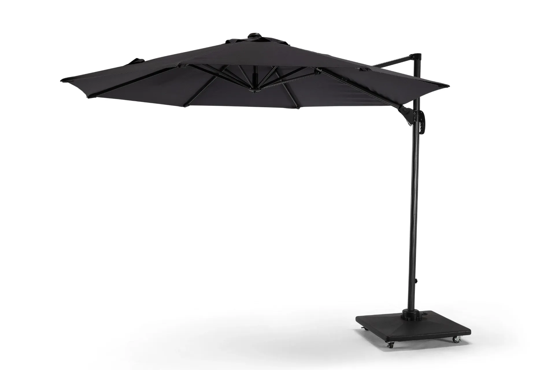 [43043] Dallas luxe free pole umbrella 300x300 alu charcoa