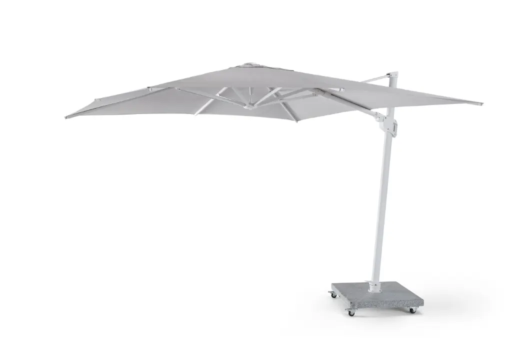 [58013] Miami free pole umbrella 3x3 white/grey