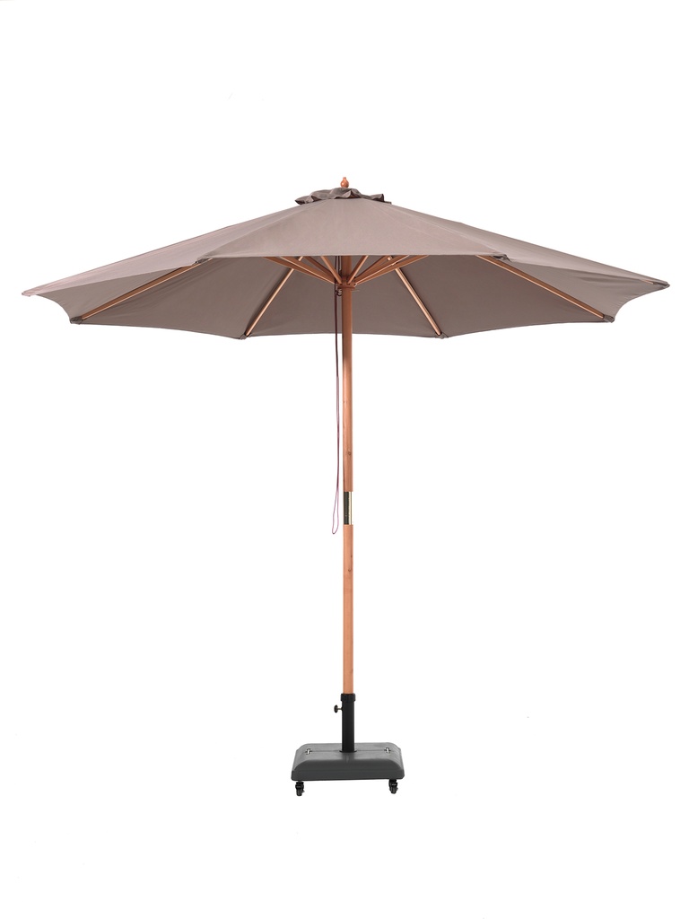 [68005] Promo houtstokparasol Ø 300 tweedelig - taupe