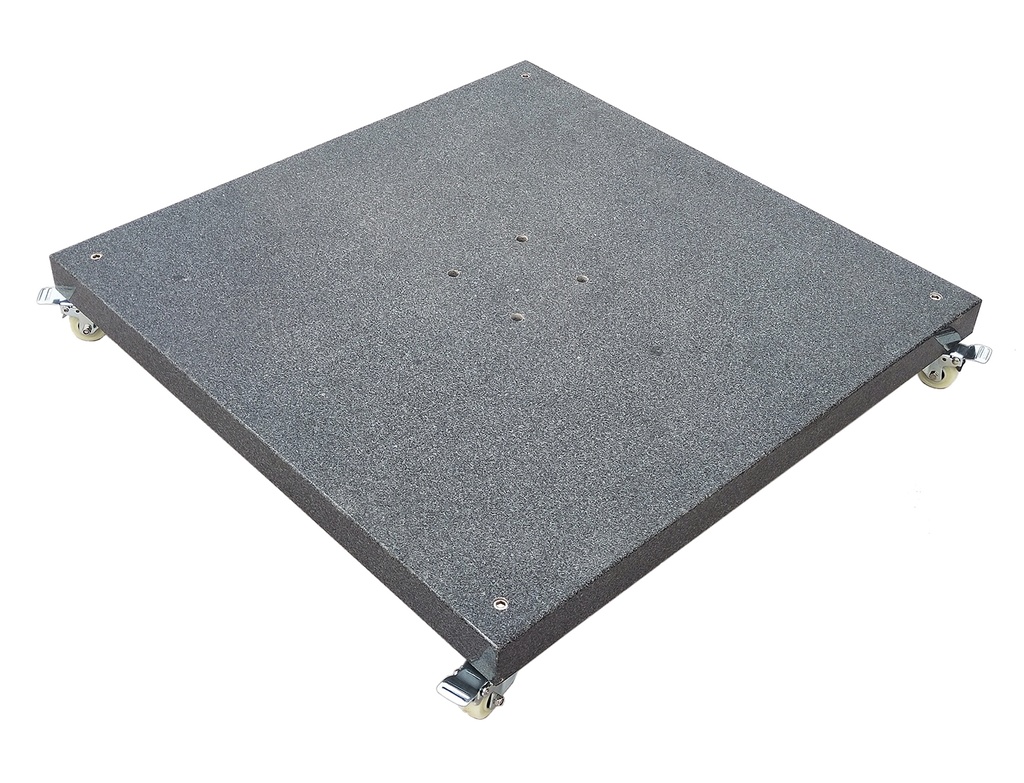 Dark grey granite base 120kg 80x80 with wheels