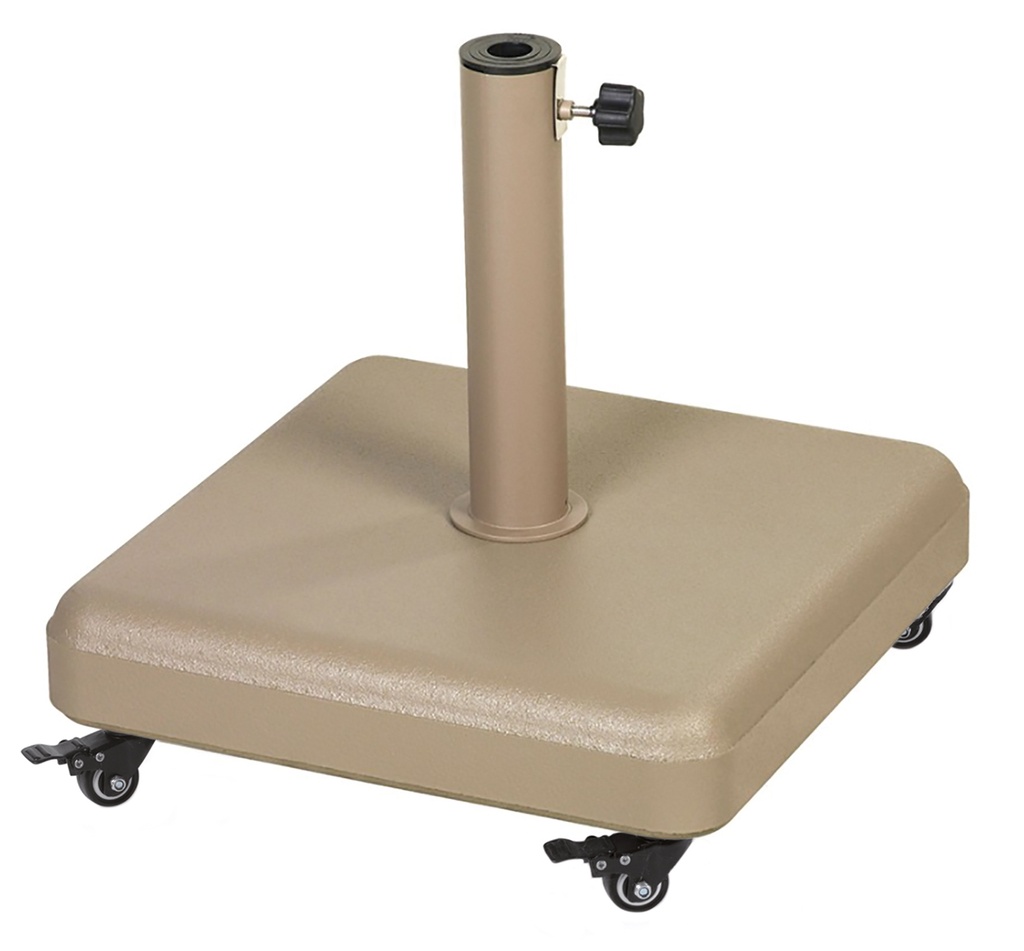 [58081] Cement base 60kg wooden umbrella teak linnen