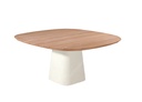 Tiago dining table 160x160 cement base/teak top