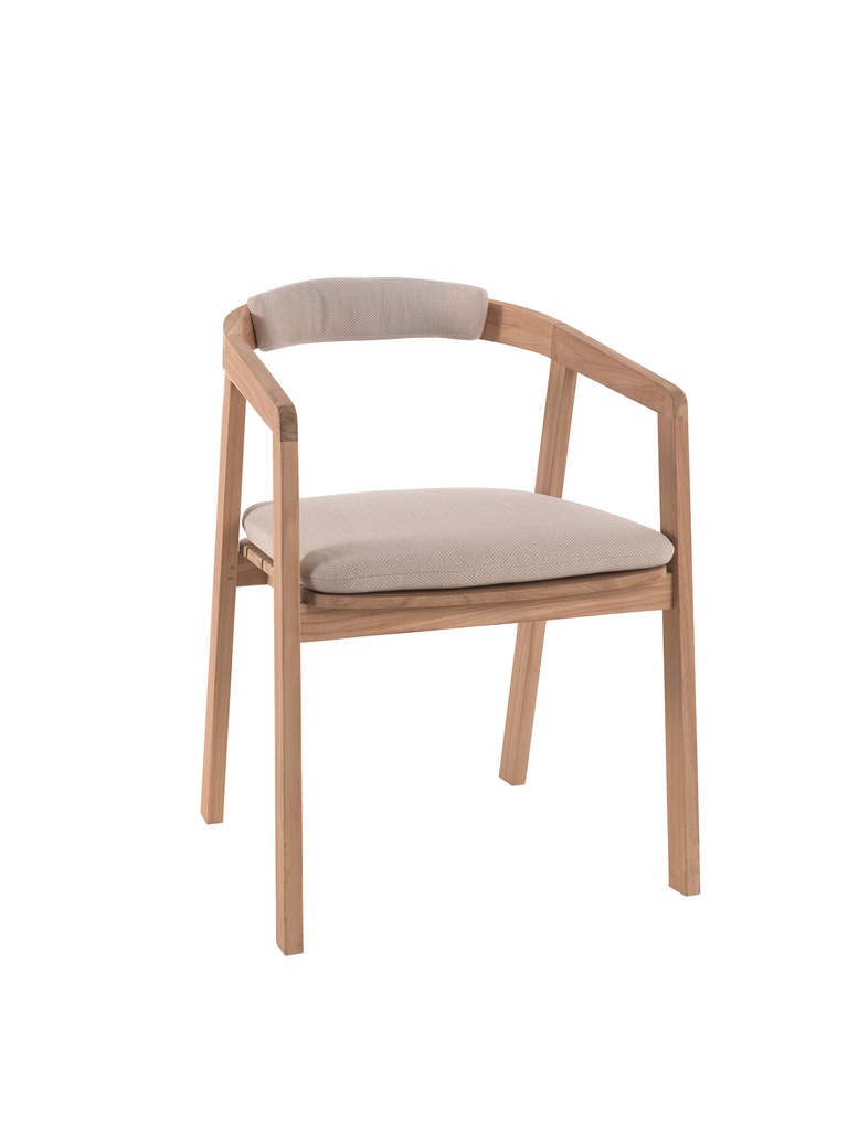 Cabrini dining chair teak+ cushion dune ecru
