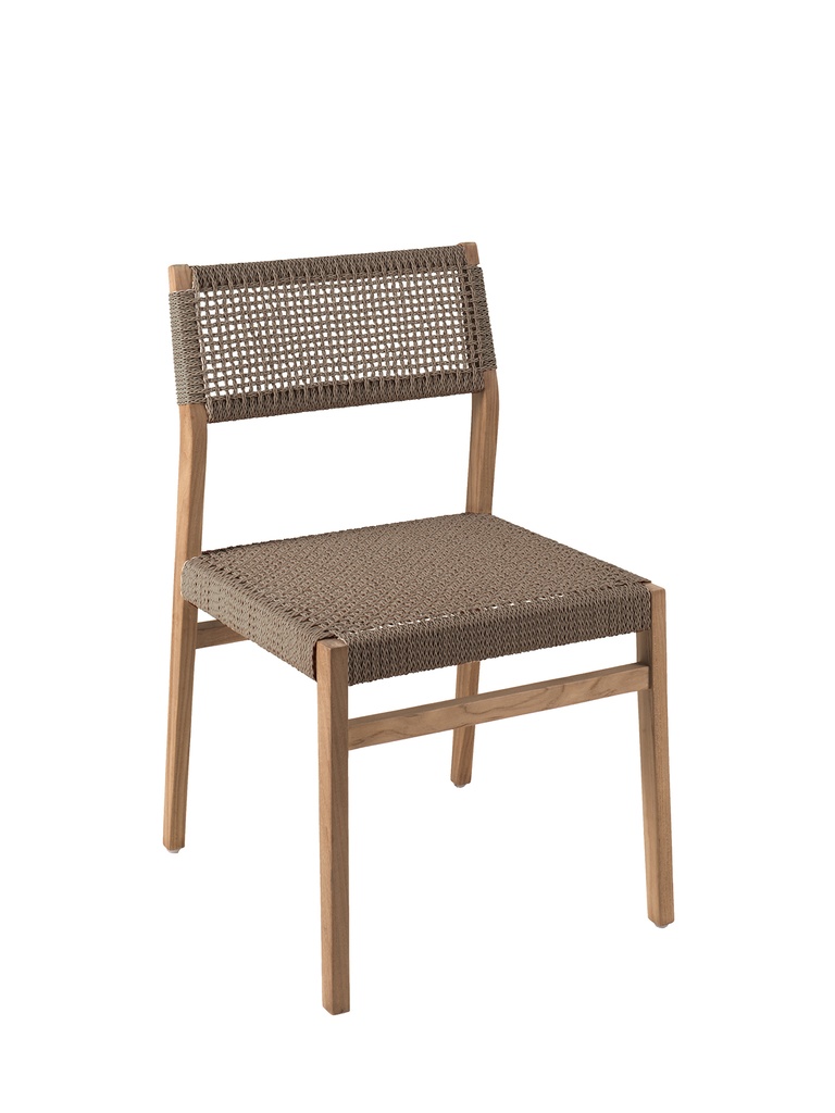 [97455] Luna side chair teak /wicker brown + cush