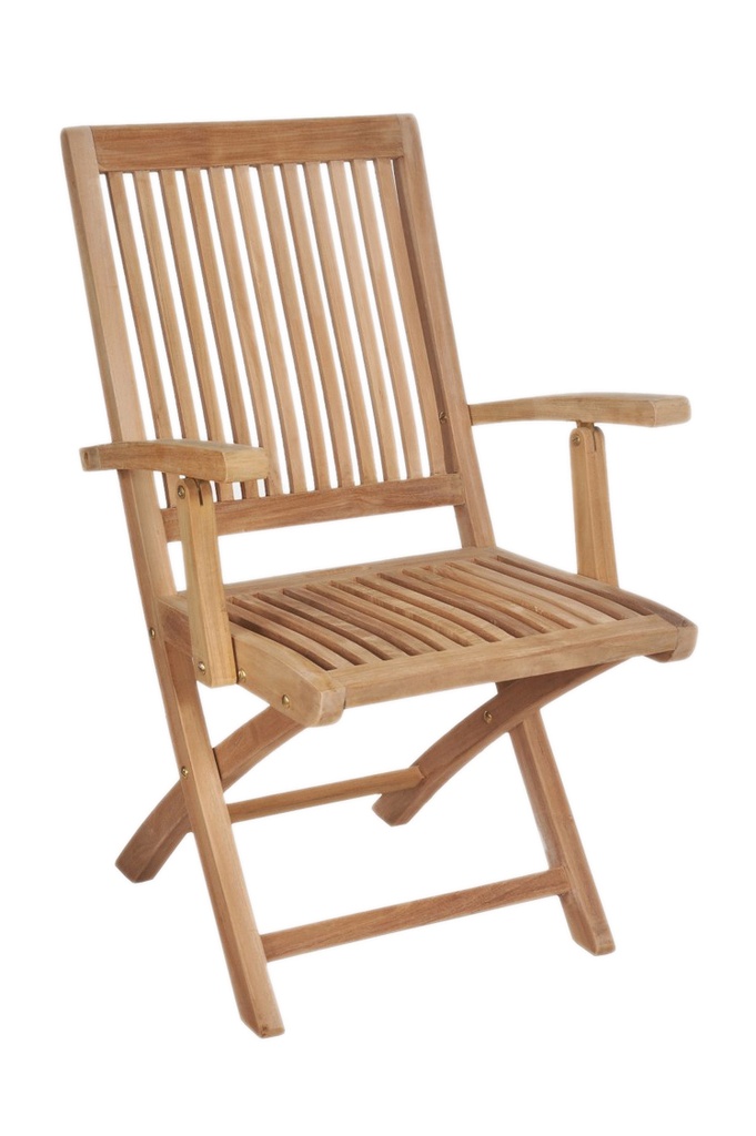 [99082] York folding armchair w/brass fitting