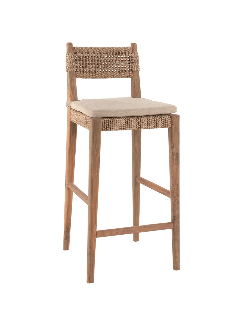 [99765] Menorca bar chair recycled teak rope