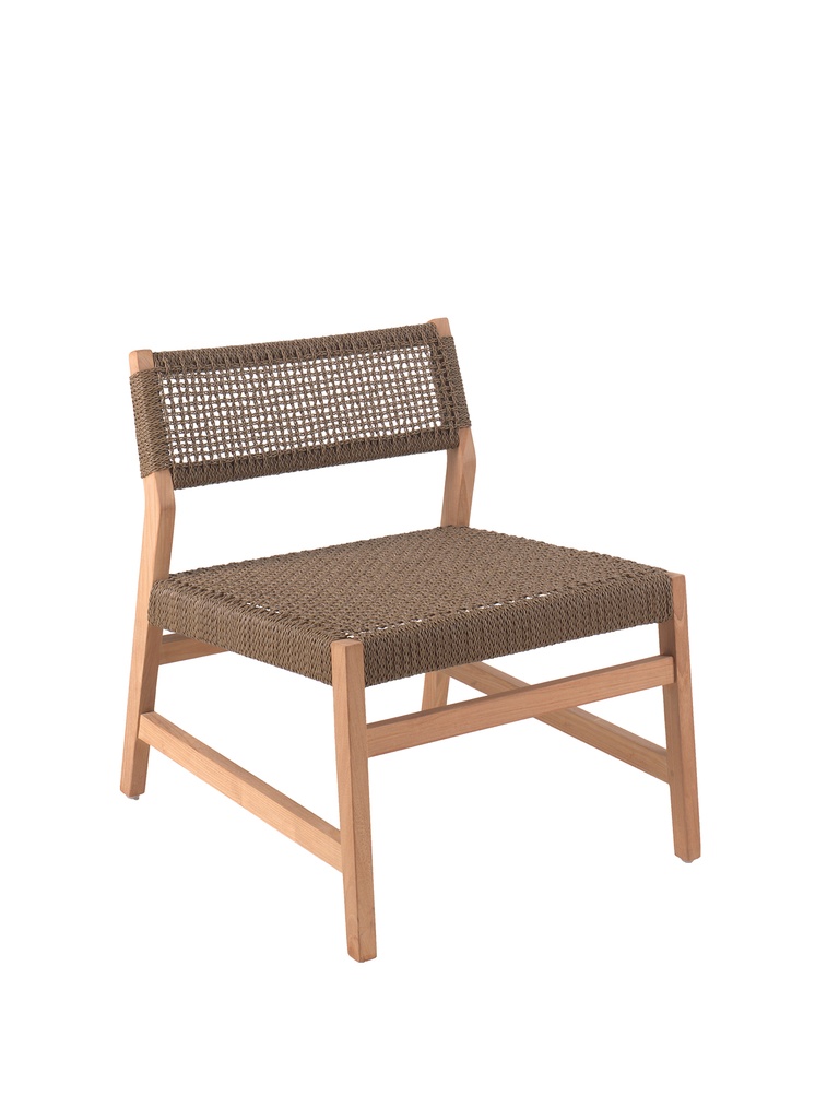 [97457] Luna lounge chair teak / wicker brown + cush