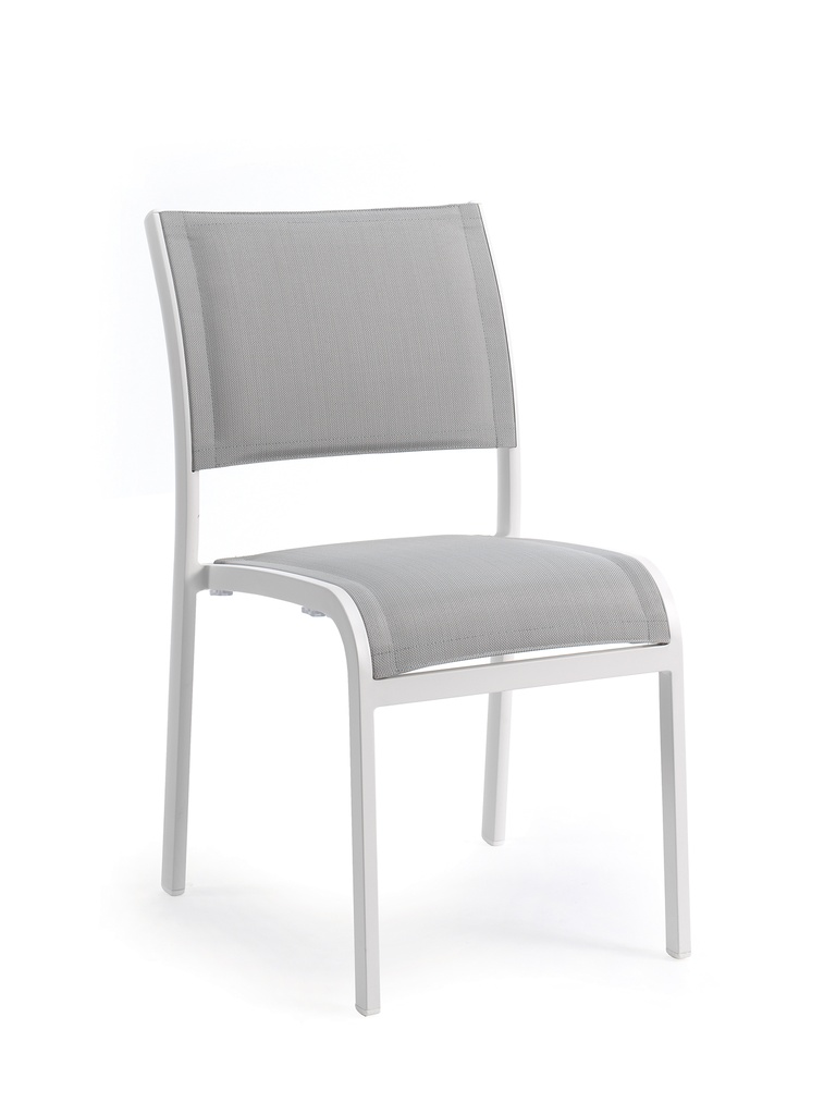 Nice stacking side chair alu white textylene lg