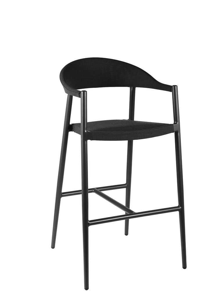 [96151] Matteo bar chair alu charcoal textylene silver gre