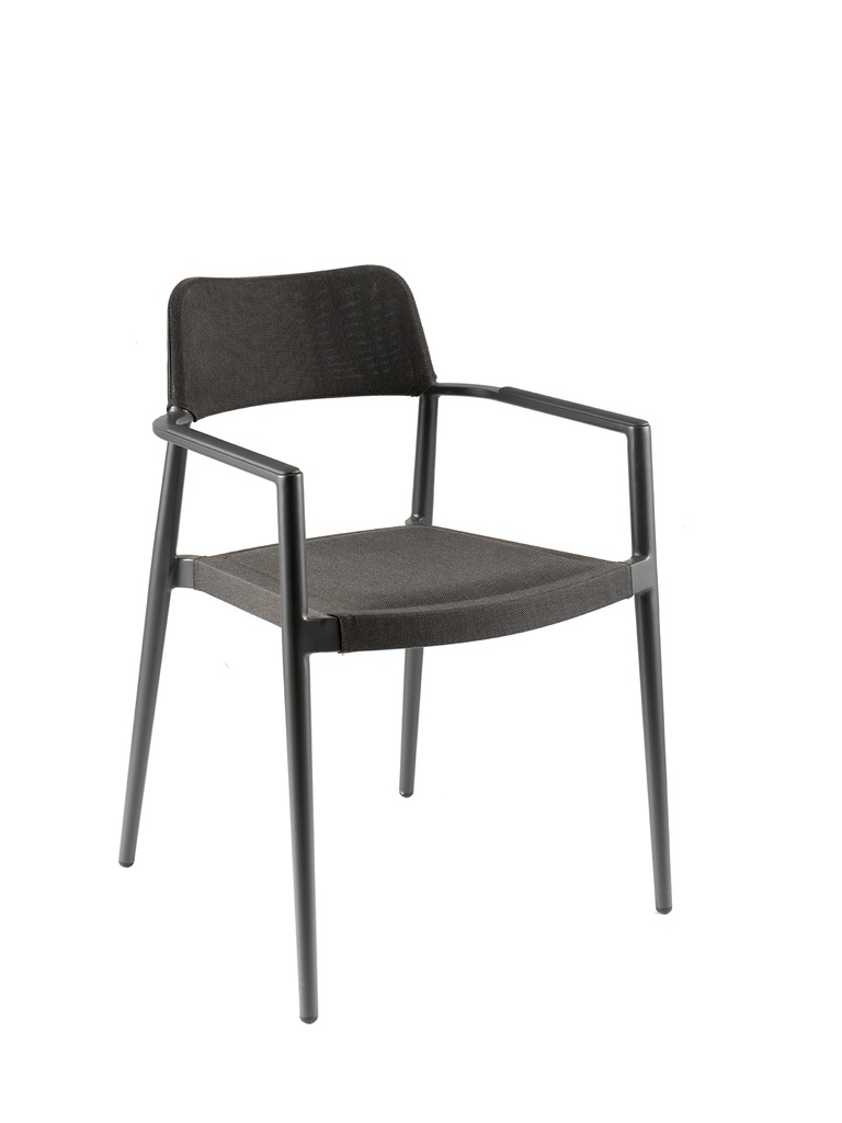 Chili dining armchair alu charc text antracite qdf