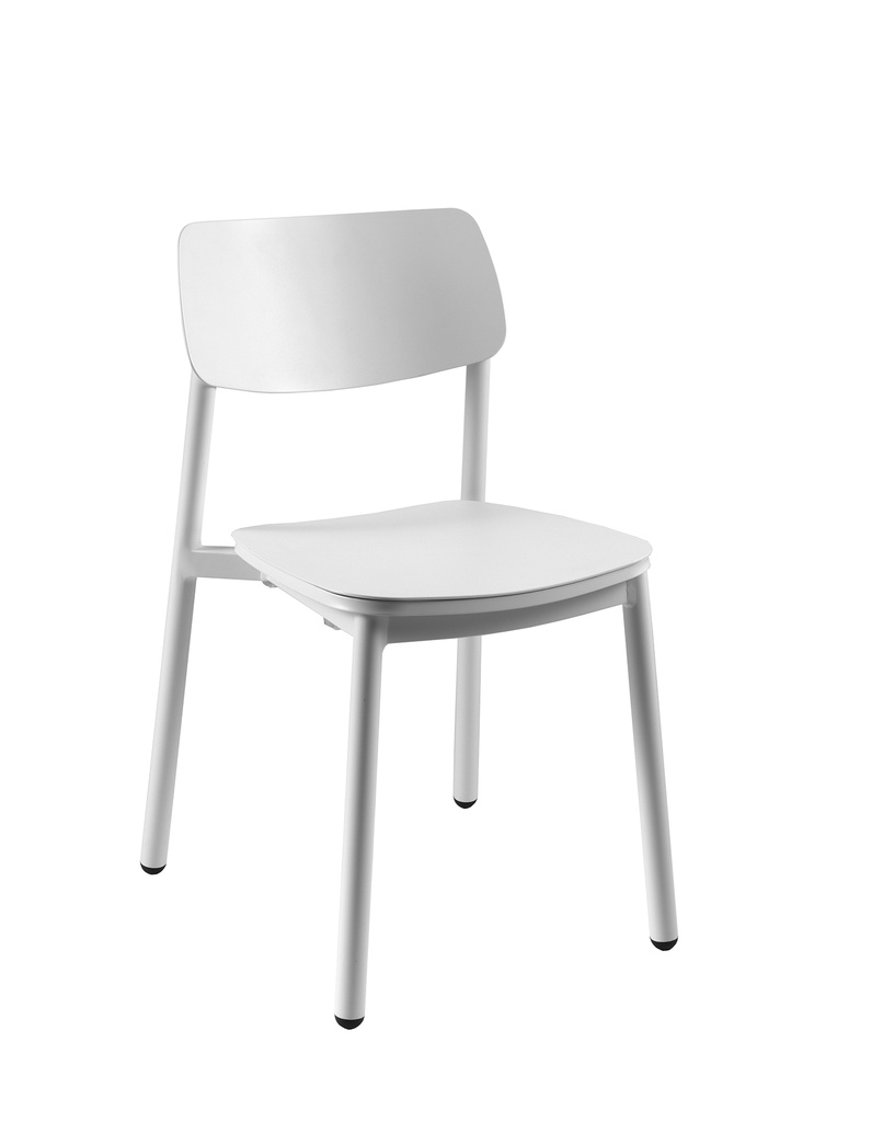 Malta alu side chair alu white