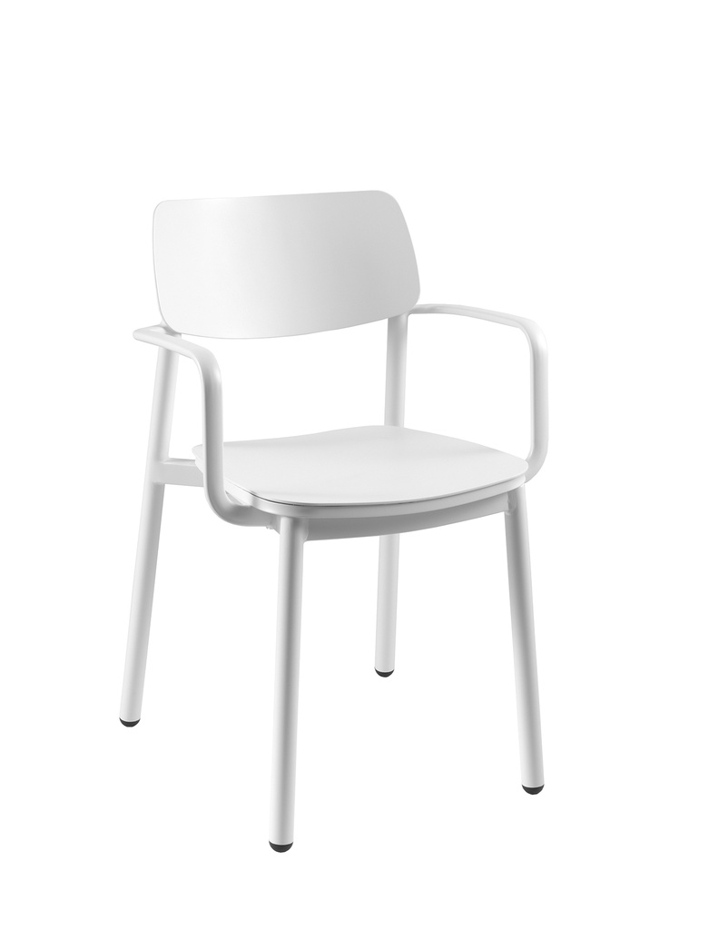 Malta alu dining chair alu white