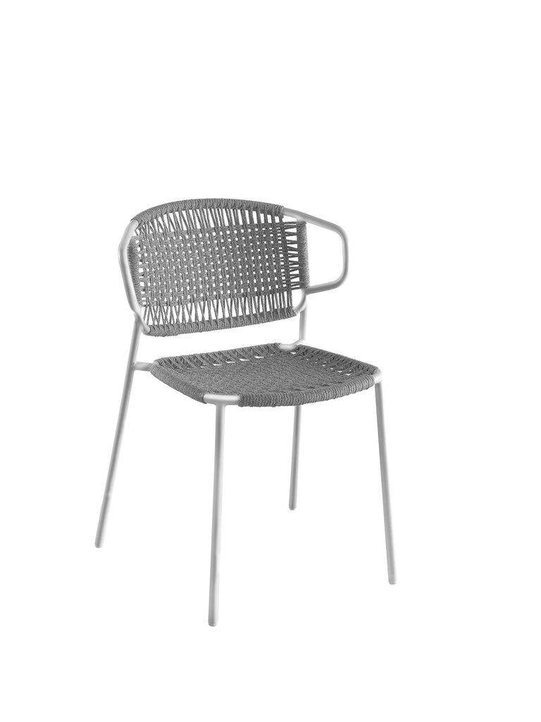 Forli stacking chair stainless steel white