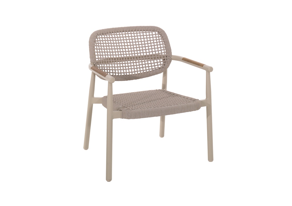 Midleton 1-seat alu sand rope beige teak arm