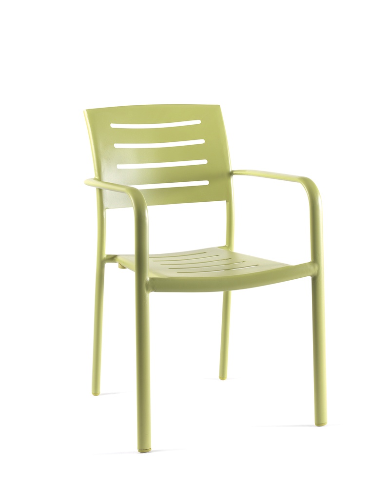 Paris stacking chair full alu lime green