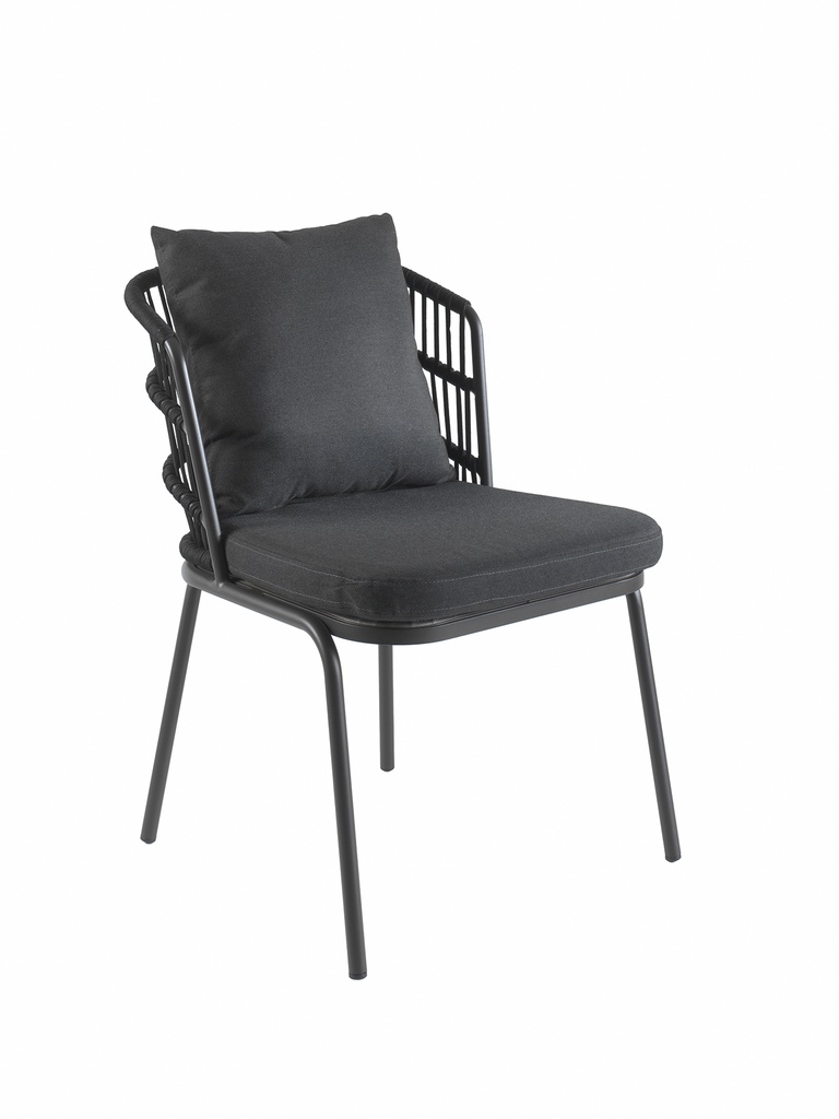 [97385] Pirlo dining chair alu black rope black