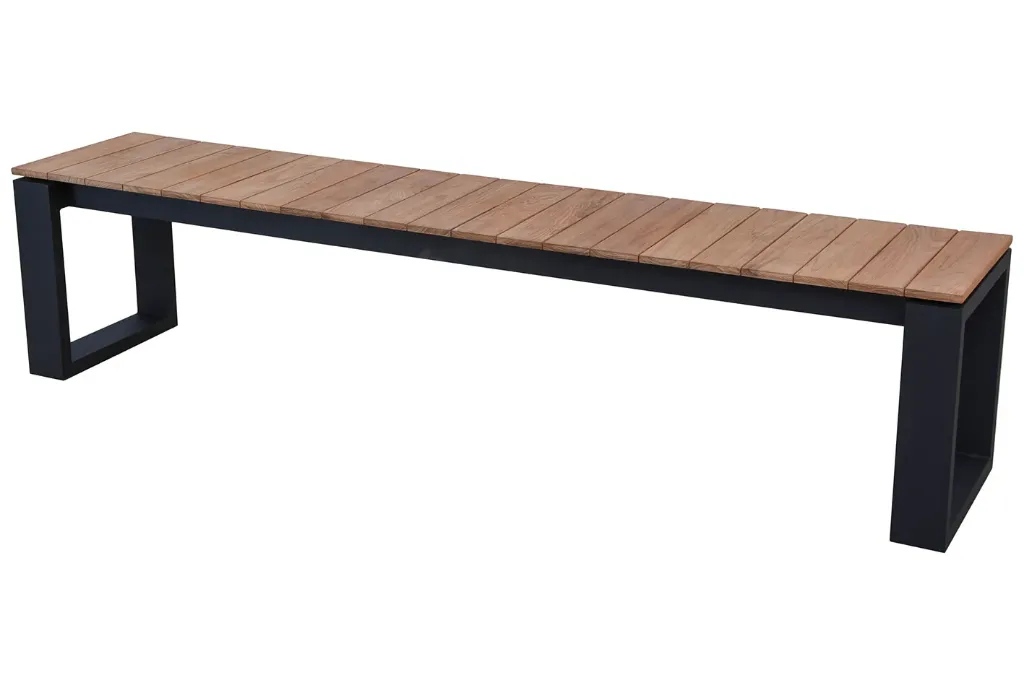 Marcelo bench 195cm alu black teak top