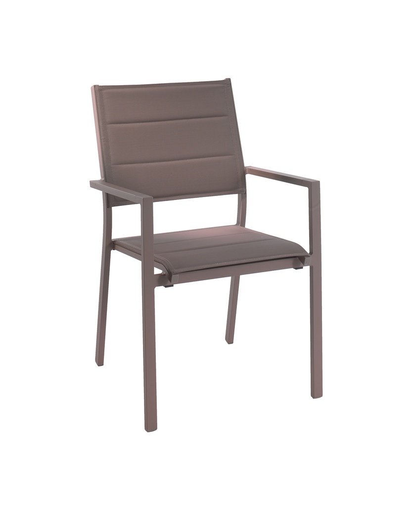 Capri stacking chair alu taupe textylene taupe