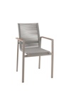 Aruba stacking chair alu linnen rope beige teak ar