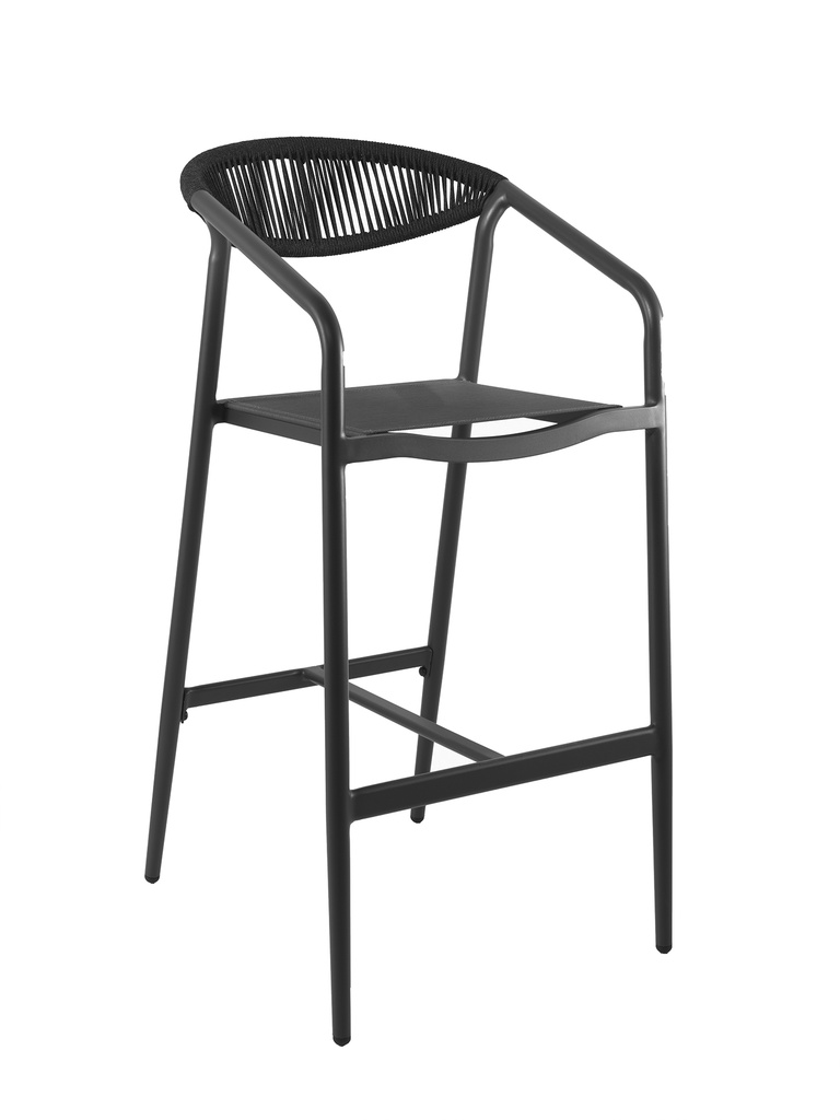 Genève barchair alu charcoal text + rope