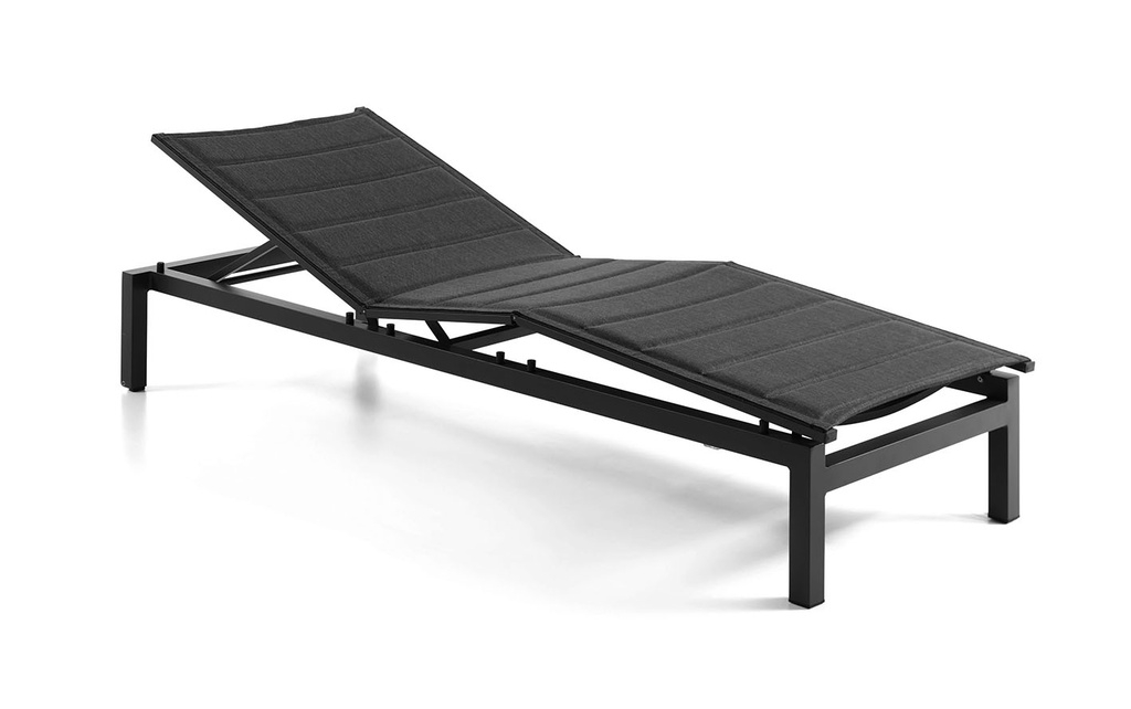 [96101] Tremezzo sunlounger alu charcoal tex olefin dark g