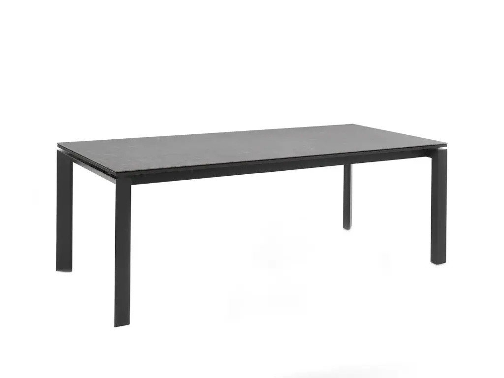 Bettini dining table 180/240 x 90 alu charc ceramic top