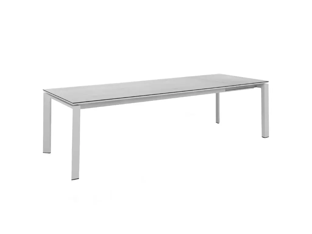 Bettini dining table 180/240 x 90 alu white ceramic top