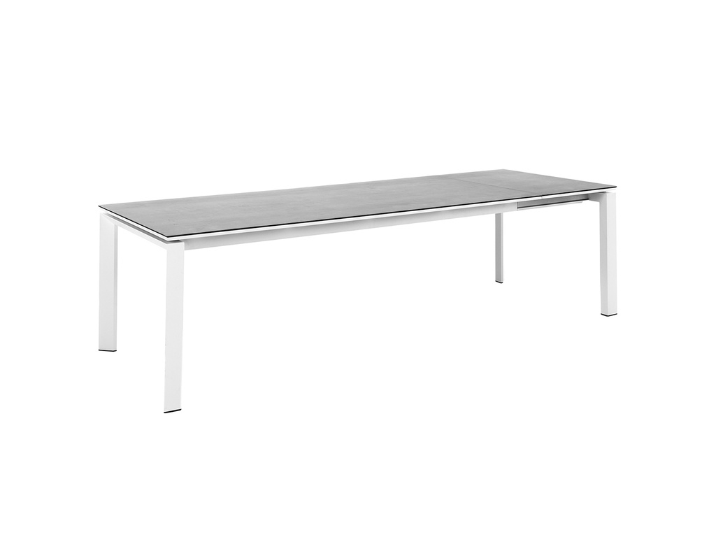 Bettini dining table 220/280x100 alu white ceramic top