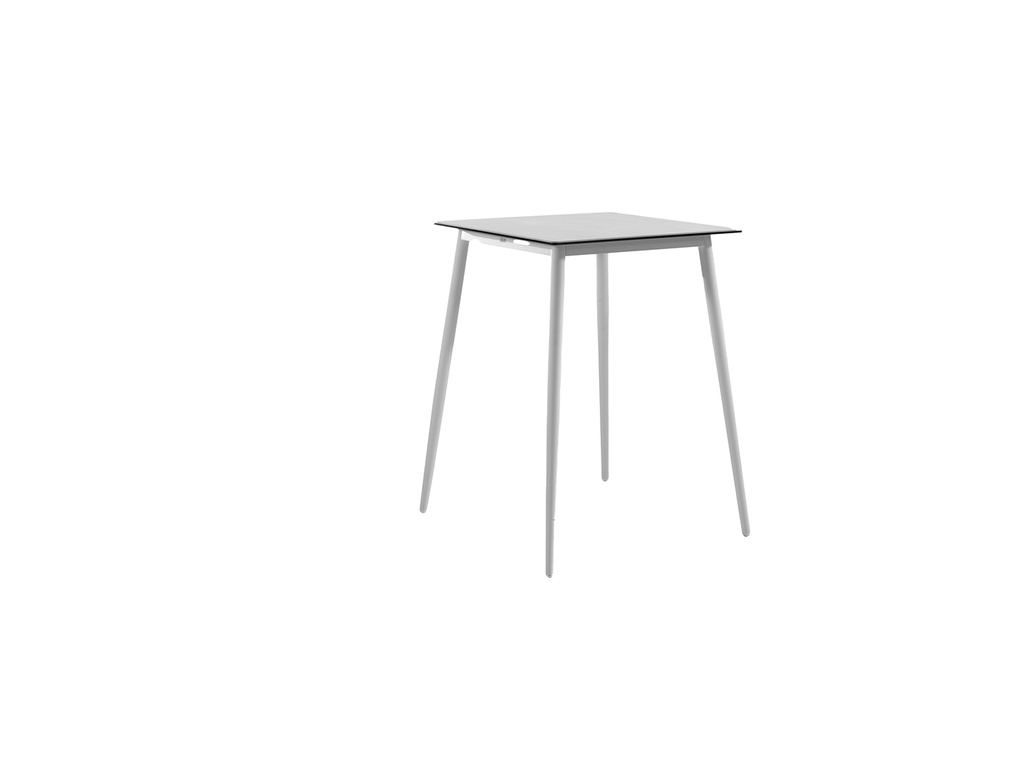 Luca bar table alu white 80x80 ceramique light gre