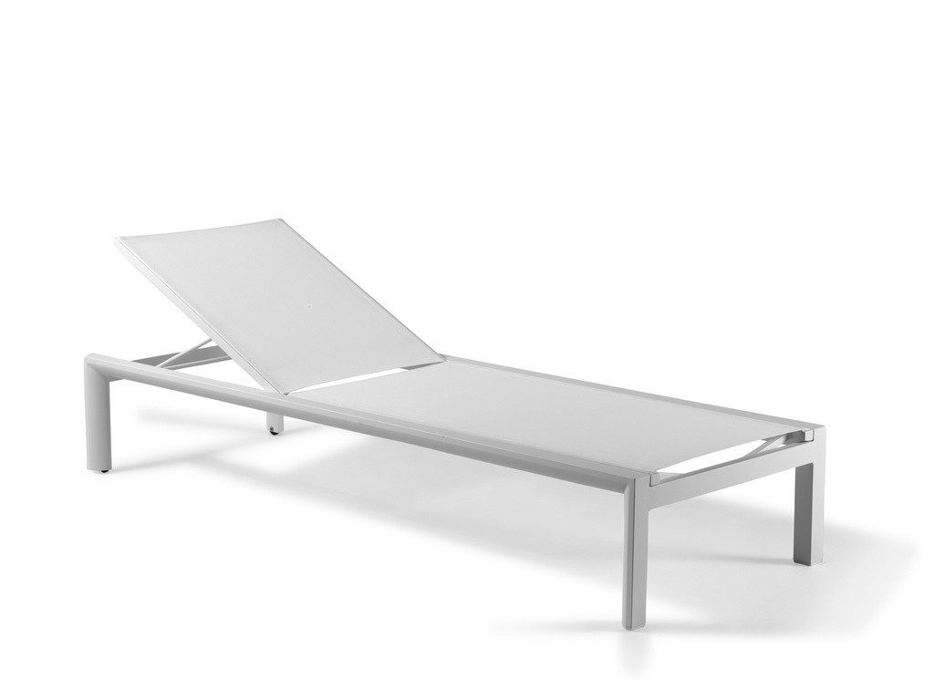 [97010] Vittorio sunlounger alu white textylene white