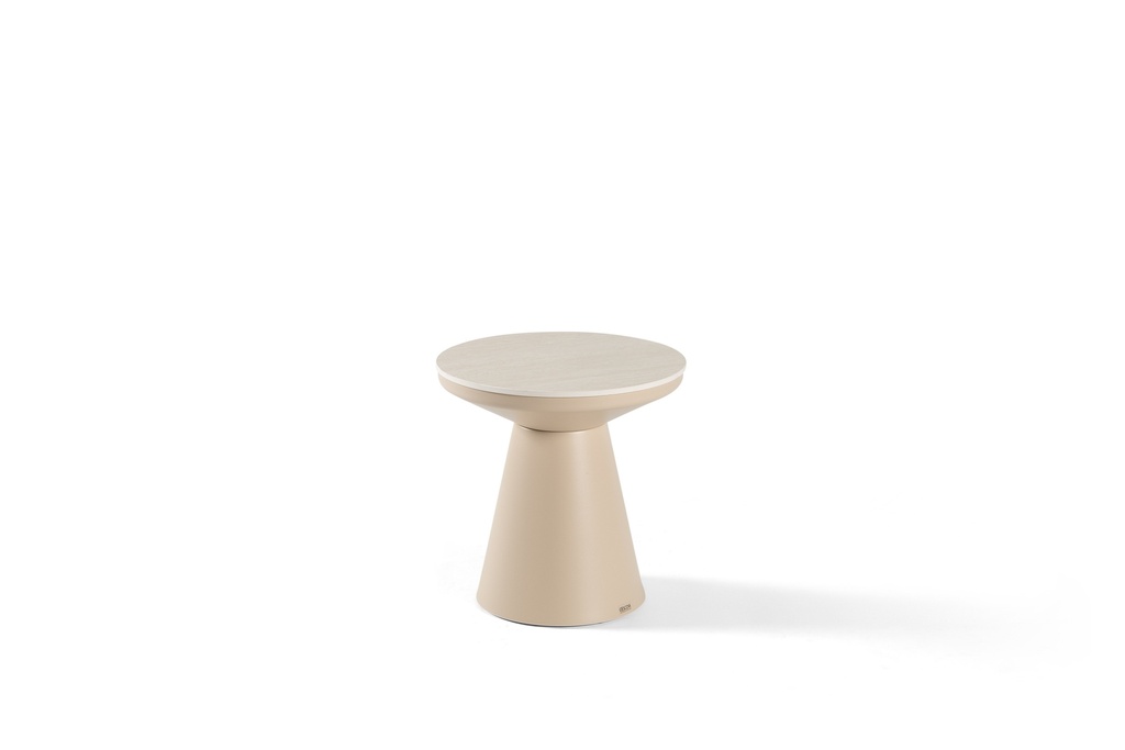 Diaz coffee table 50 cm alu sand ceramic top