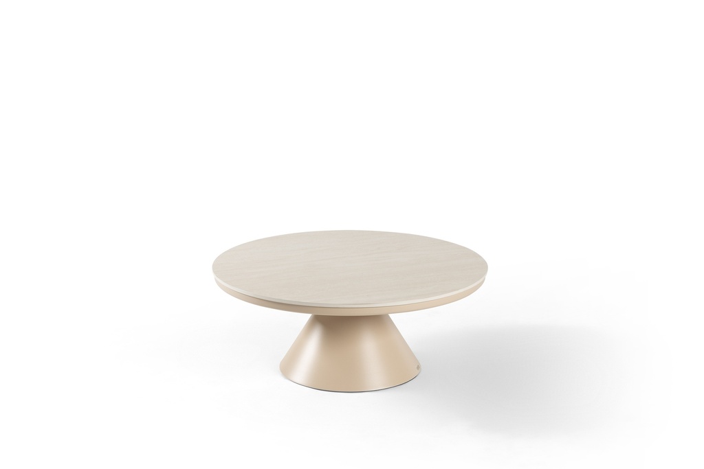 Diaz coffee table 90 cm alu sand ceramic top