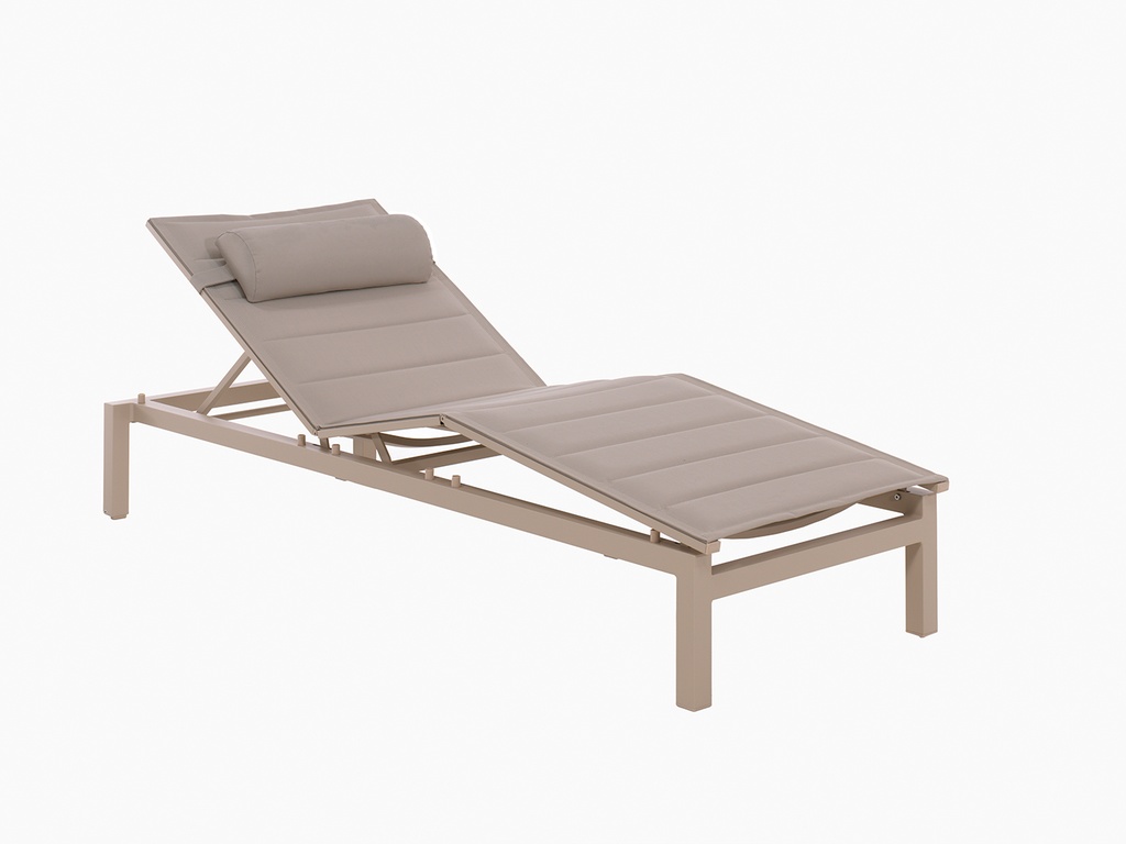 Tremezzo sunlounger alu linnen textylene beige