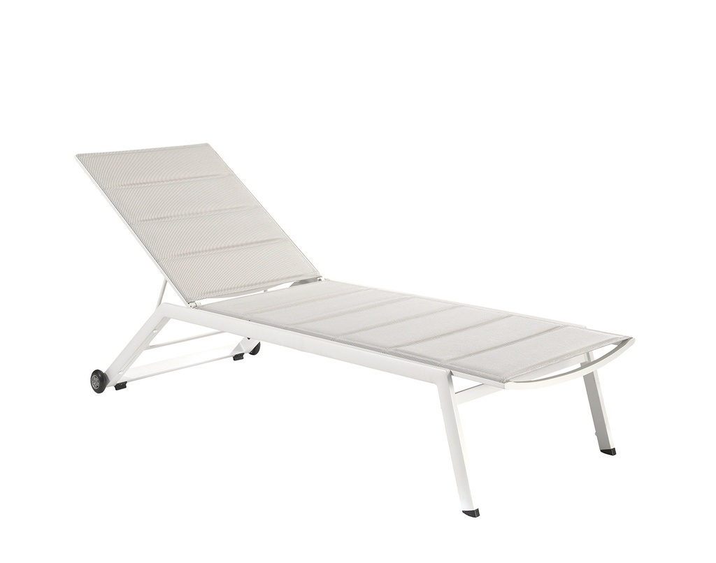 Mallorca sunlounger alu white-double text light gr