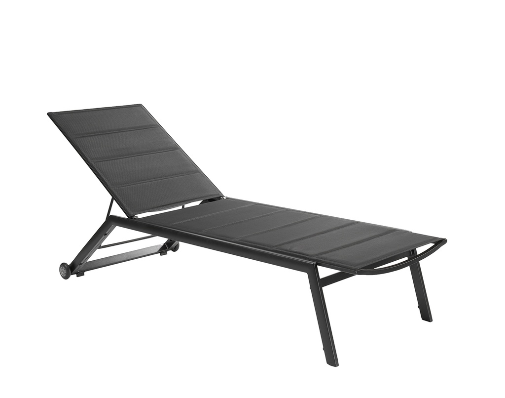 Mallorca sunlounger alu black double text black