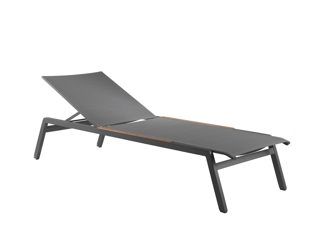 Ferrari sunlounger alu charcoal textylene dark gre
